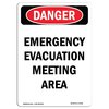 Signmission OSHA Danger Sign, Emergency Evacuation Meeting Area, 10in X 7in Aluminum, 7" W, 10" L, Portrait OS-DS-A-710-V-2328
